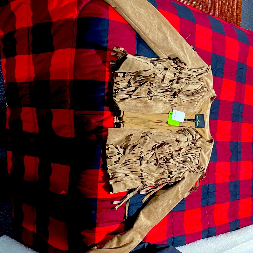 NWT suede Sam Edelman fringe jacket